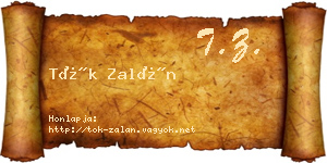 Tök Zalán névjegykártya